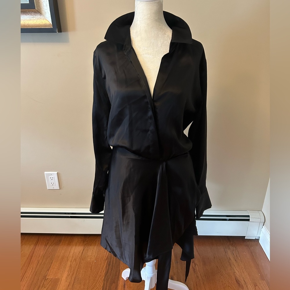 L'Agence Black Silk Dress